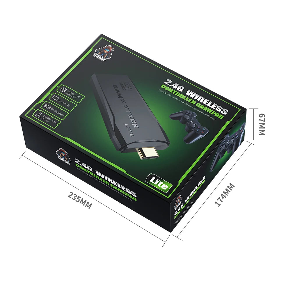 M8 Video Game Stick Lite โ 3,500+ Classic Games, 4K HD Output & Dual Wireless Controllers