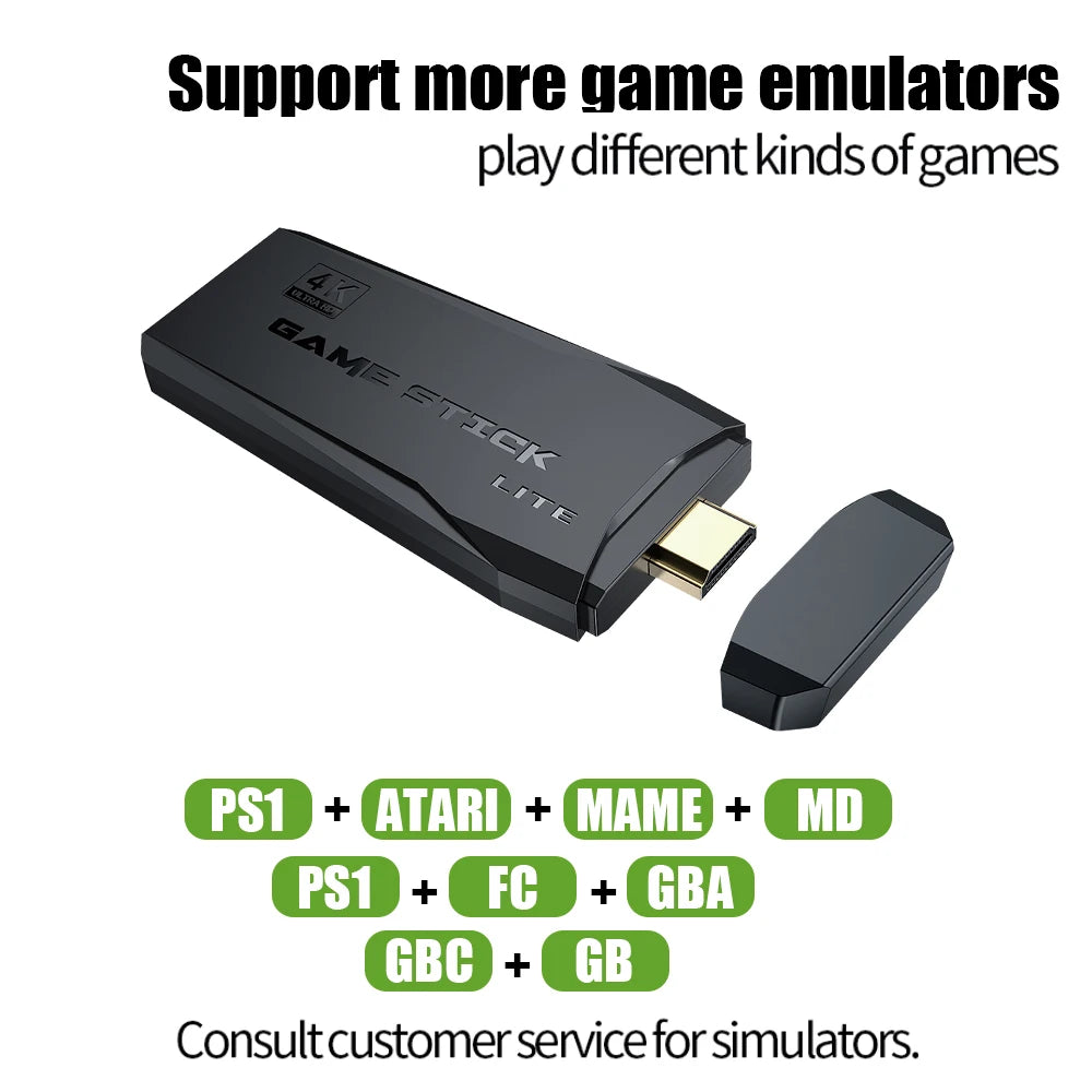 M8 Video Game Stick Lite โ 3,500+ Classic Games, 4K HD Output & Dual Wireless Controllers