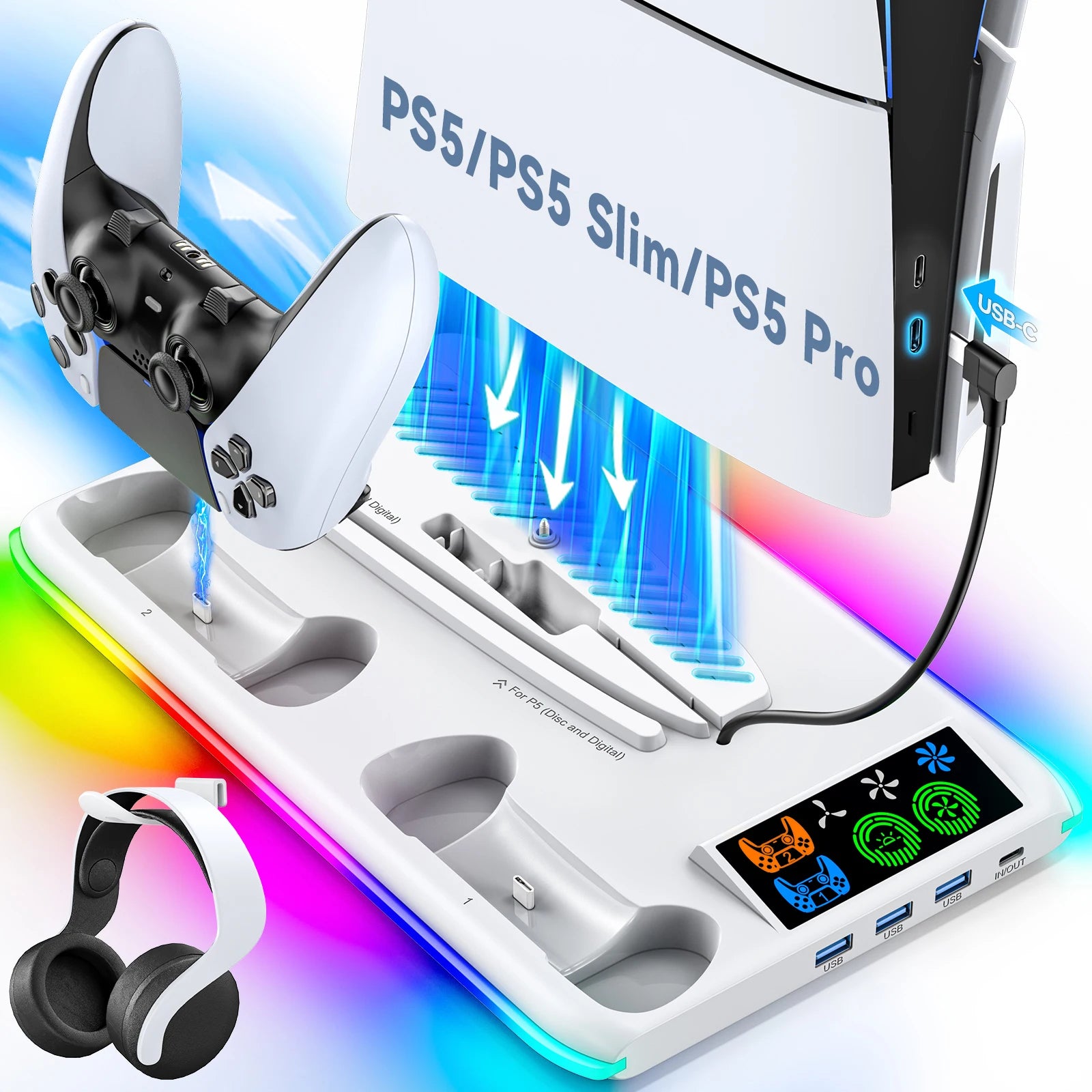 RGB Cooling Stand for PS5