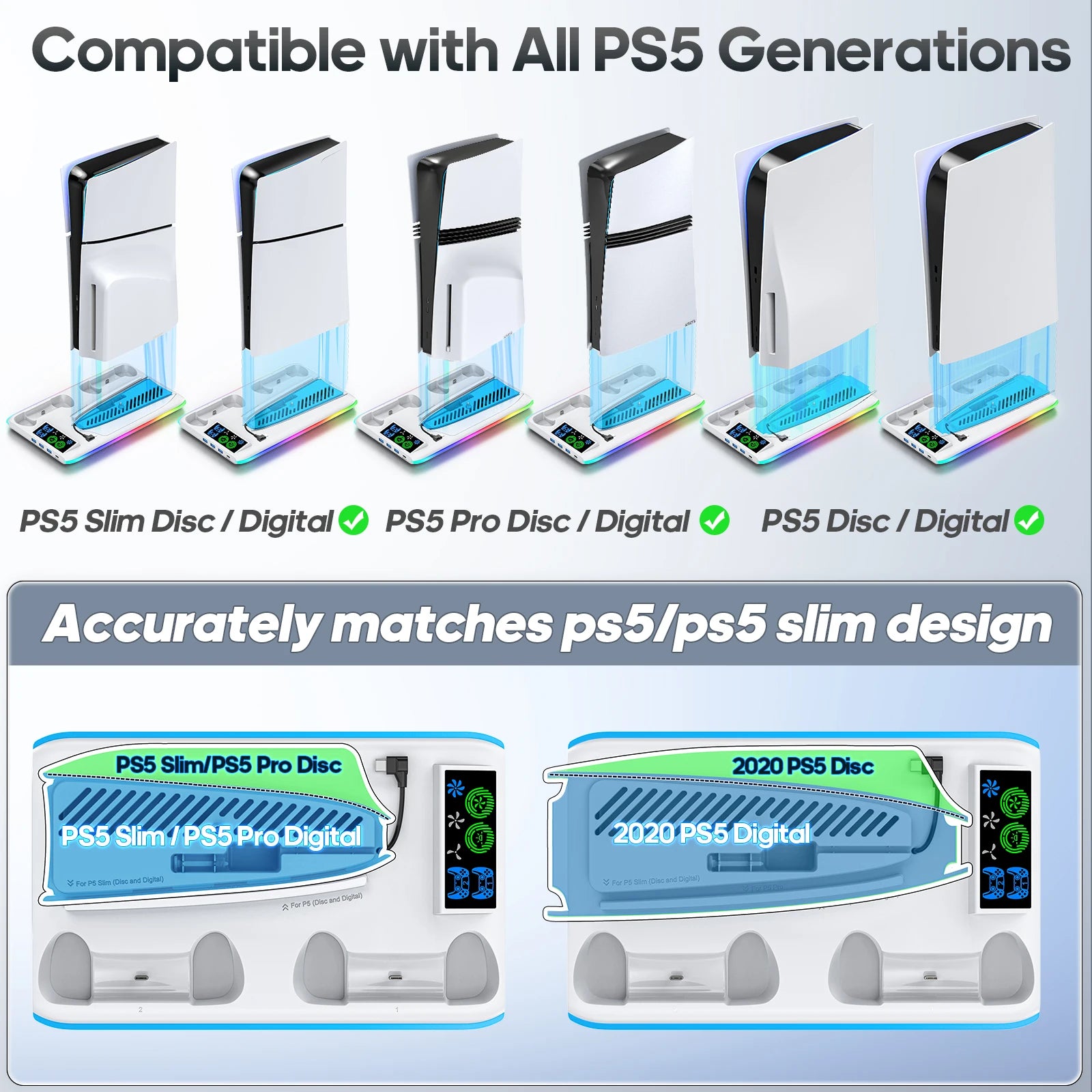 RGB Cooling Stand for PS5