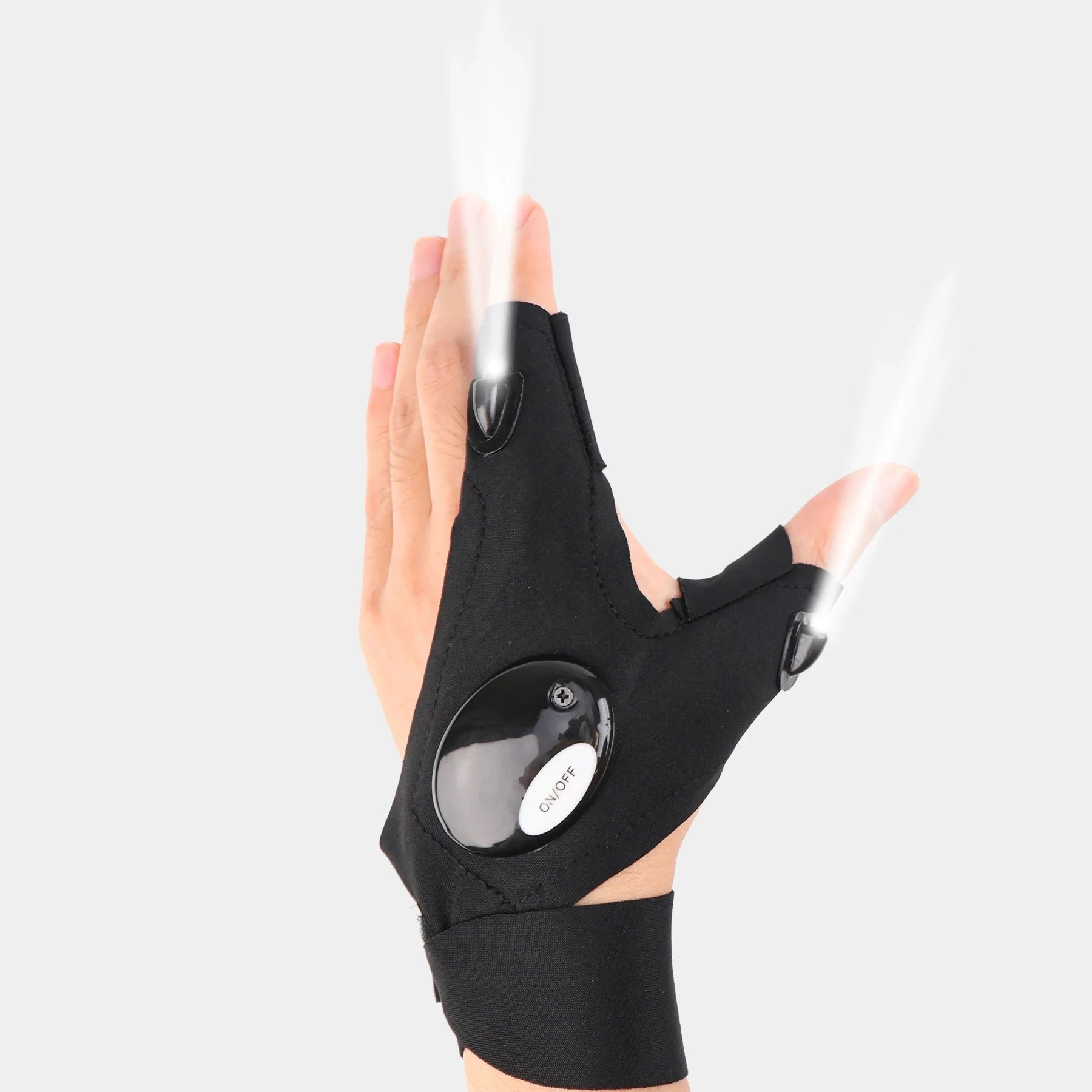 LED Flashlight Glove β Waterproof Half-Finger Light for Night Fishing, Camping & Repairs