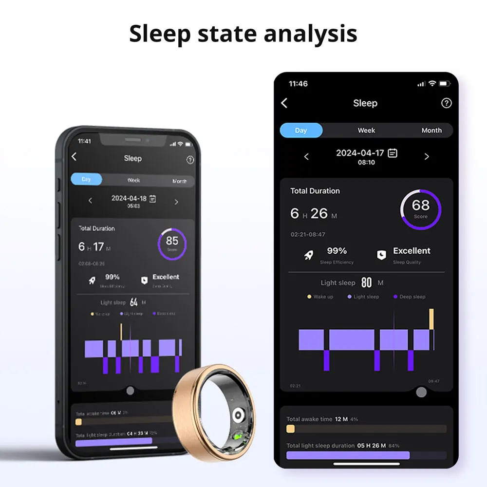 COLMI Smart Ring Health Tracker – Heart Rate, Sleep, Activity & Stress Monitor with App