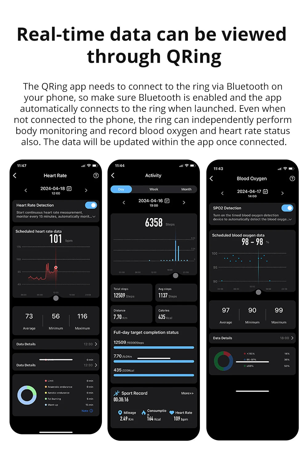 COLMI Smart Ring Health Tracker – Heart Rate, Sleep, Activity & Stress Monitor with App