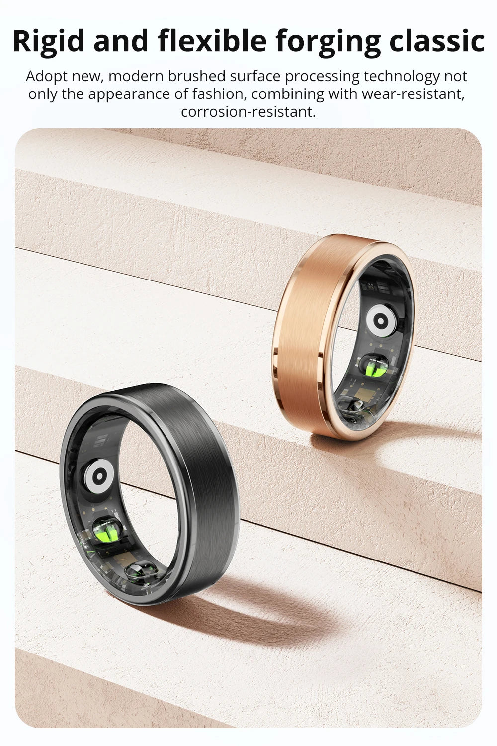 COLMI Smart Ring Health Tracker – Heart Rate, Sleep, Activity & Stress Monitor with App