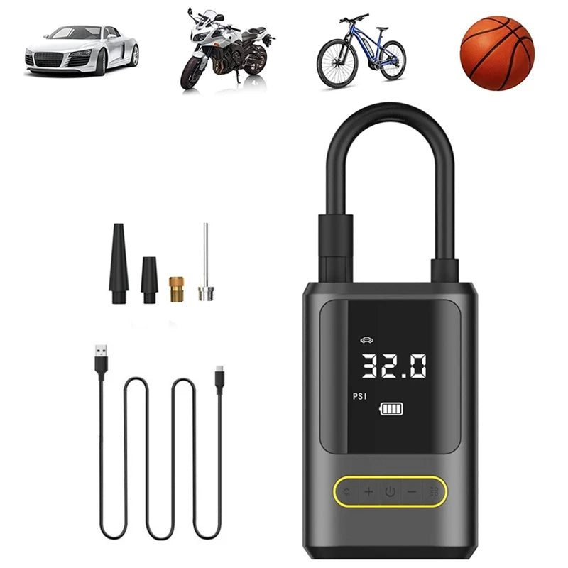 Wireless Car Air Compressor β Portable Tire Inflator with Digital Display & LED Light
