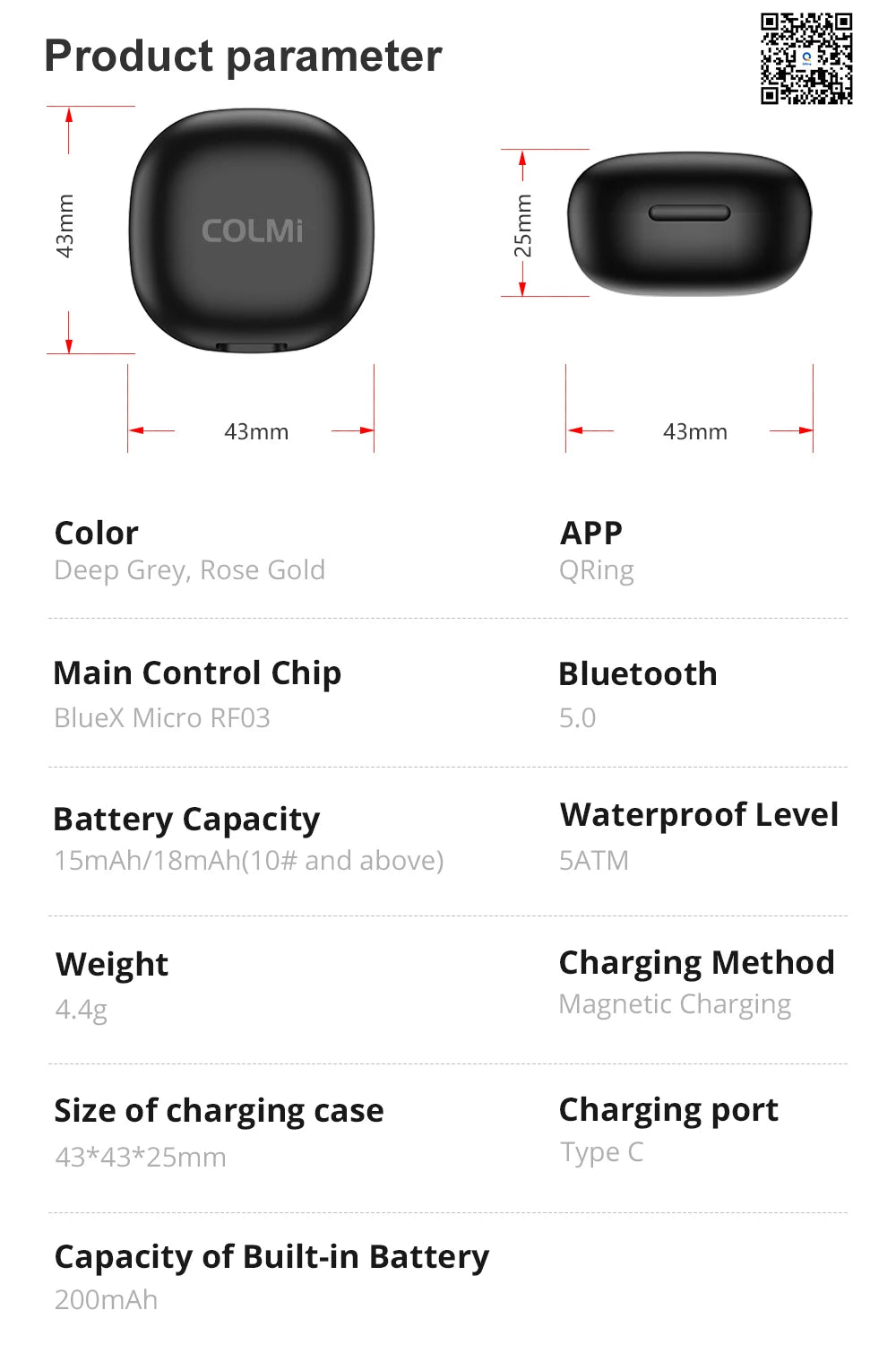 COLMI Smart Ring Health Tracker – Heart Rate, Sleep, Activity & Stress Monitor with App