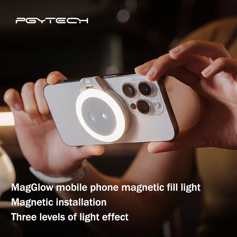 PGYTECH MagCam โ Magnetic Fill Light & Bluetooth Camera Remote for Content Creators