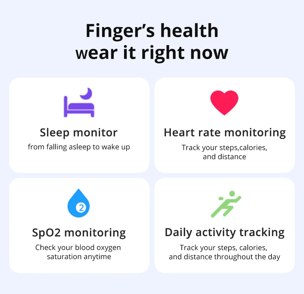 COLMI Smart Ring Health Tracker – Heart Rate, Sleep, Activity & Stress Monitor with App