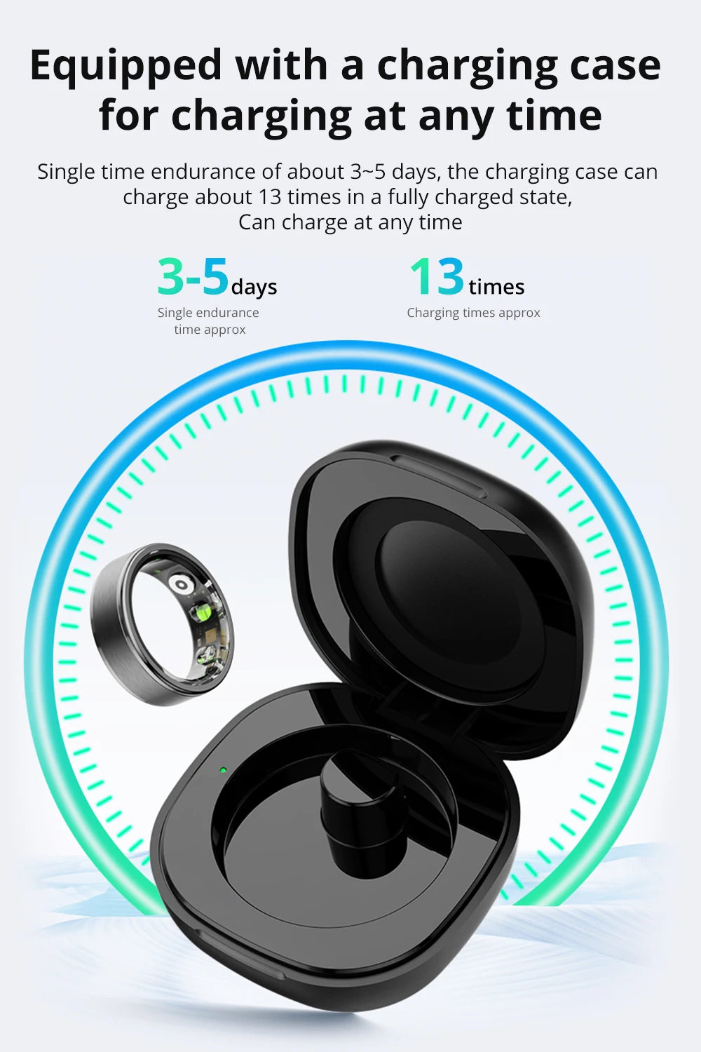COLMI Smart Ring Health Tracker – Heart Rate, Sleep, Activity & Stress Monitor with App