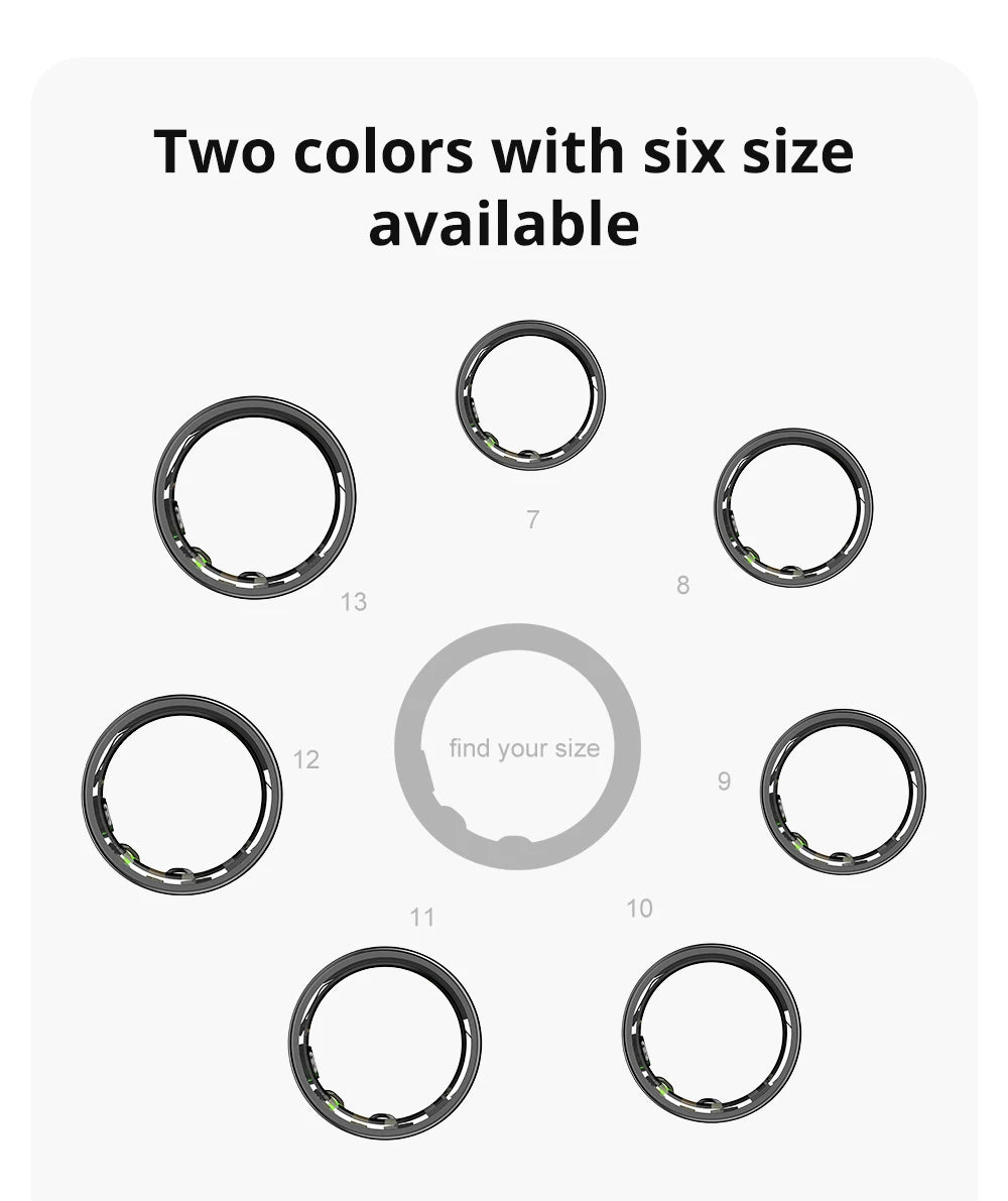 COLMI Smart Ring Health Tracker – Heart Rate, Sleep, Activity & Stress Monitor with App