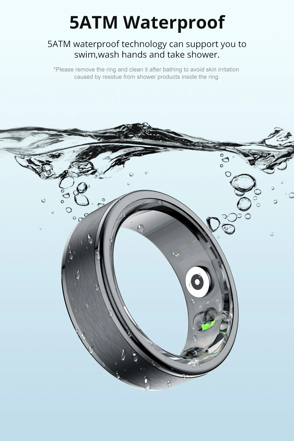 COLMI Smart Ring Health Tracker – Heart Rate, Sleep, Activity & Stress Monitor with App