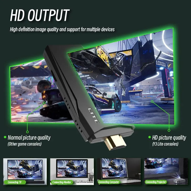 M8 Video Game Stick Lite โ 3,500+ Classic Games, 4K HD Output & Dual Wireless Controllers