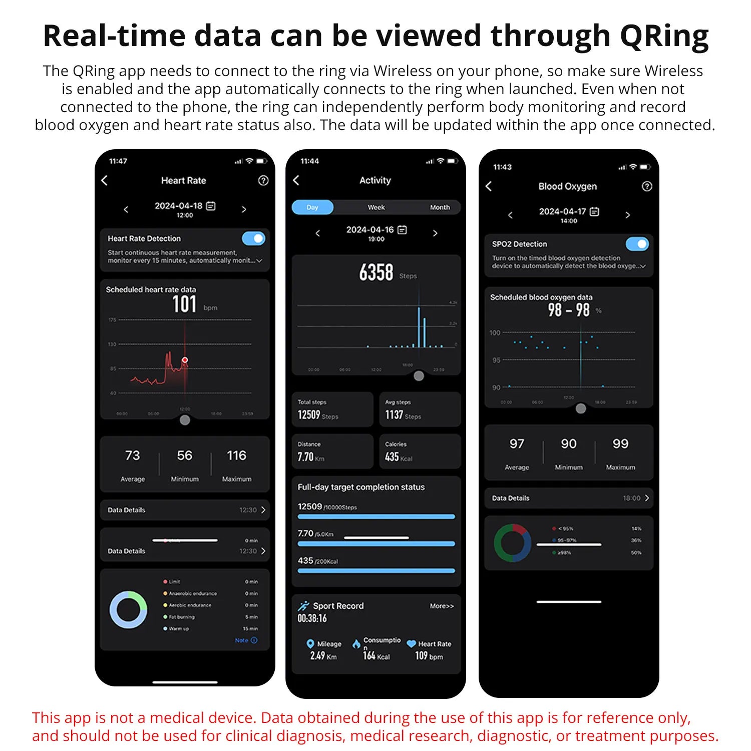 COLMI Smart Ring Health Tracker – Heart Rate, Sleep, Activity & Stress Monitor with App