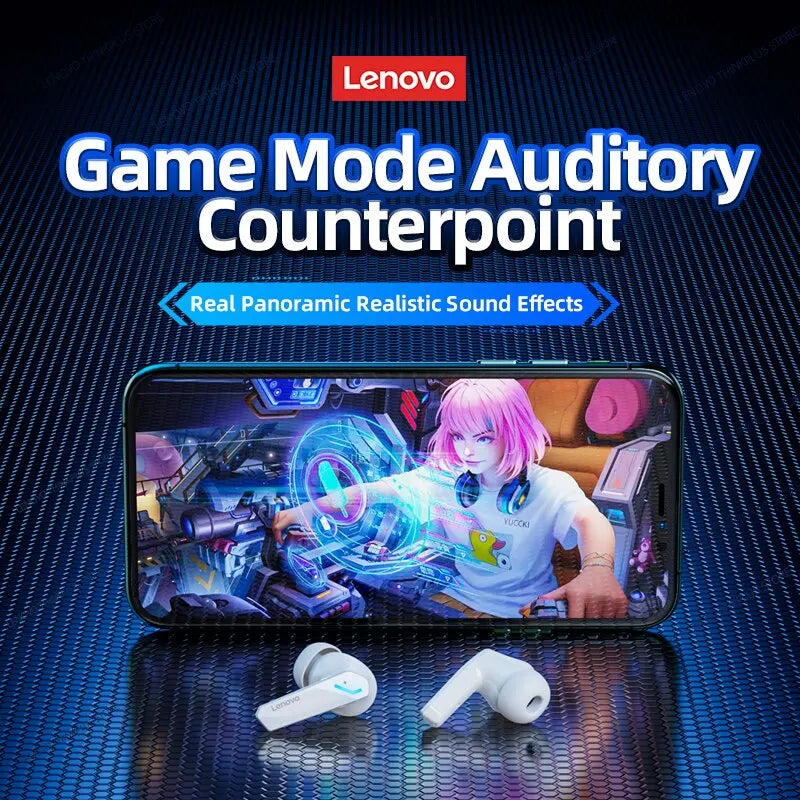 Lenovo GM2 Pro Bluetooth 5.3 Earphones – Low-Latency Gaming & Music Wireless Earbuds