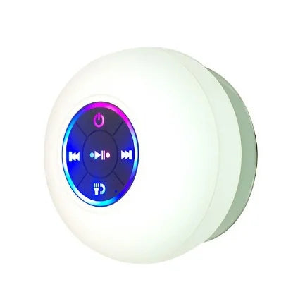 IPX4 Waterproof Bluetooth Speaker – Wireless with Suction Cup, LED Lights & Hi-Fi Sound