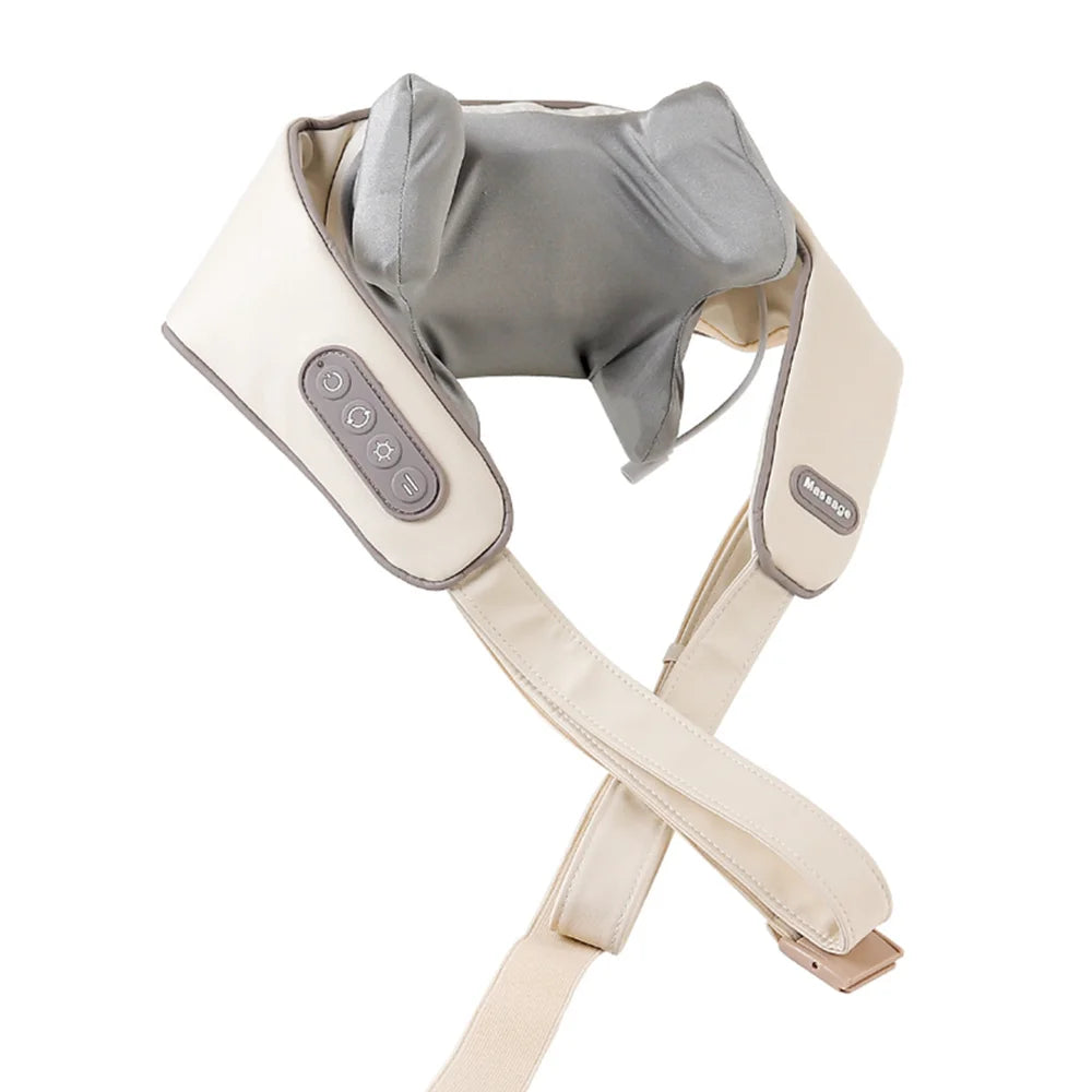Wireless Neck & Back Massager – Rechargeable Deep Kneading with Heat for Pain Relief