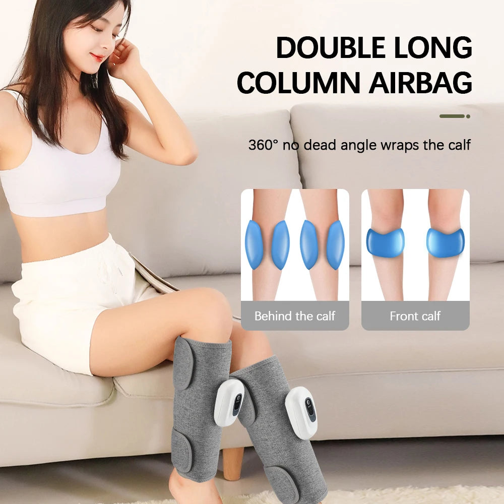 360° Wireless Air Compression Calf Massager – Portable Leg Therapy for Pain Relief & Recovery