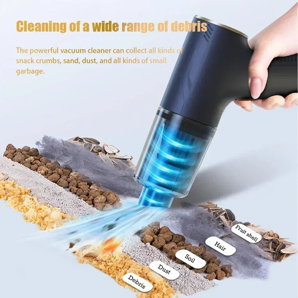 Mini Car Vacuum – Cordless 4-in-1 Cleaner with Ultra-Strong Suction & HEPA Filter