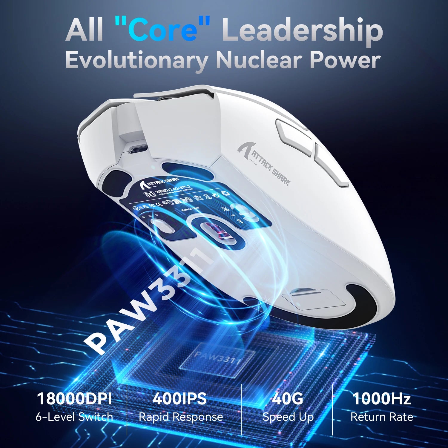 ATTACK SHARK R1 Tri-Mode Wireless Gaming Mouse