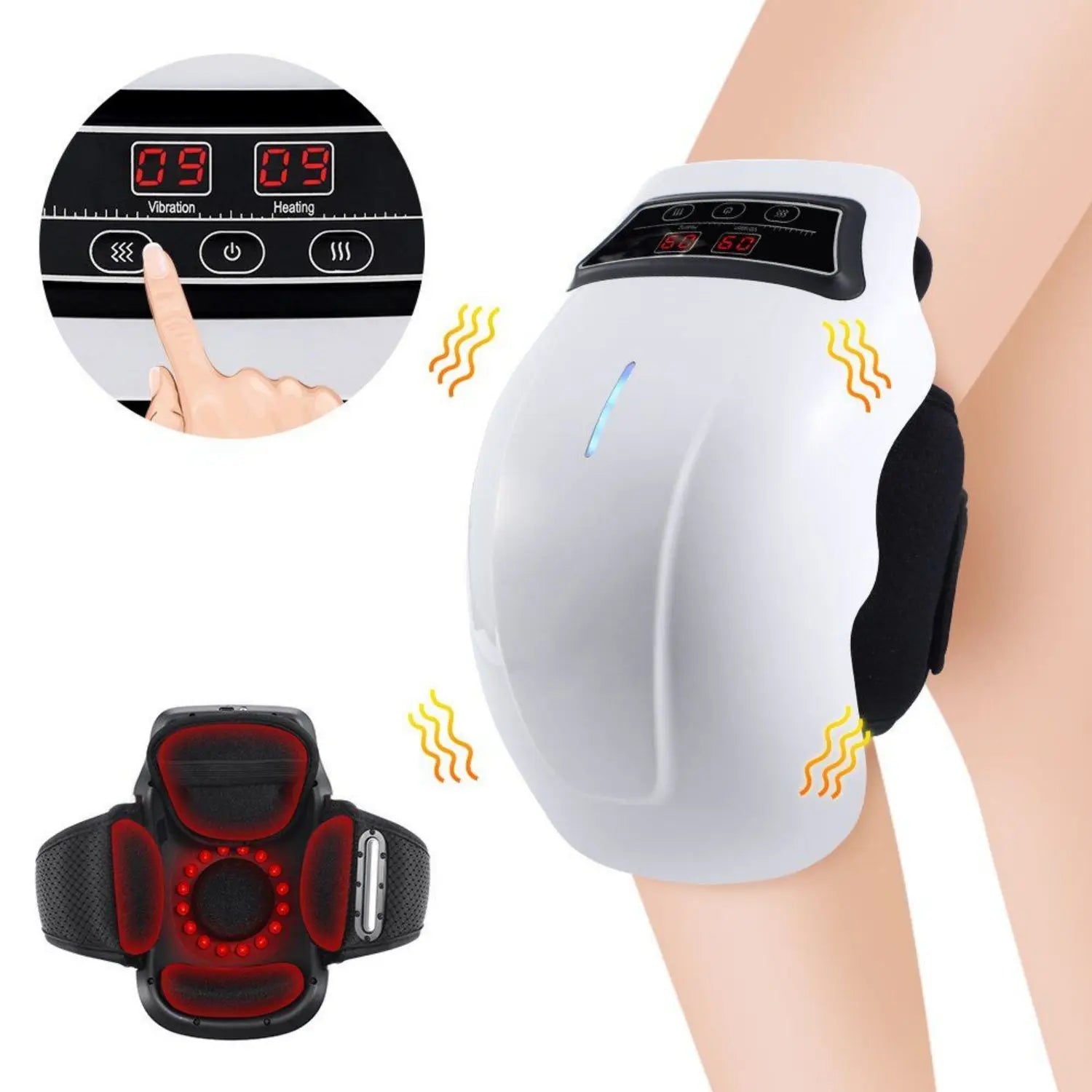 Wireless Knee Massager – Vibration, Heat & Herbal Therapy for Pain Relief & Recovery
