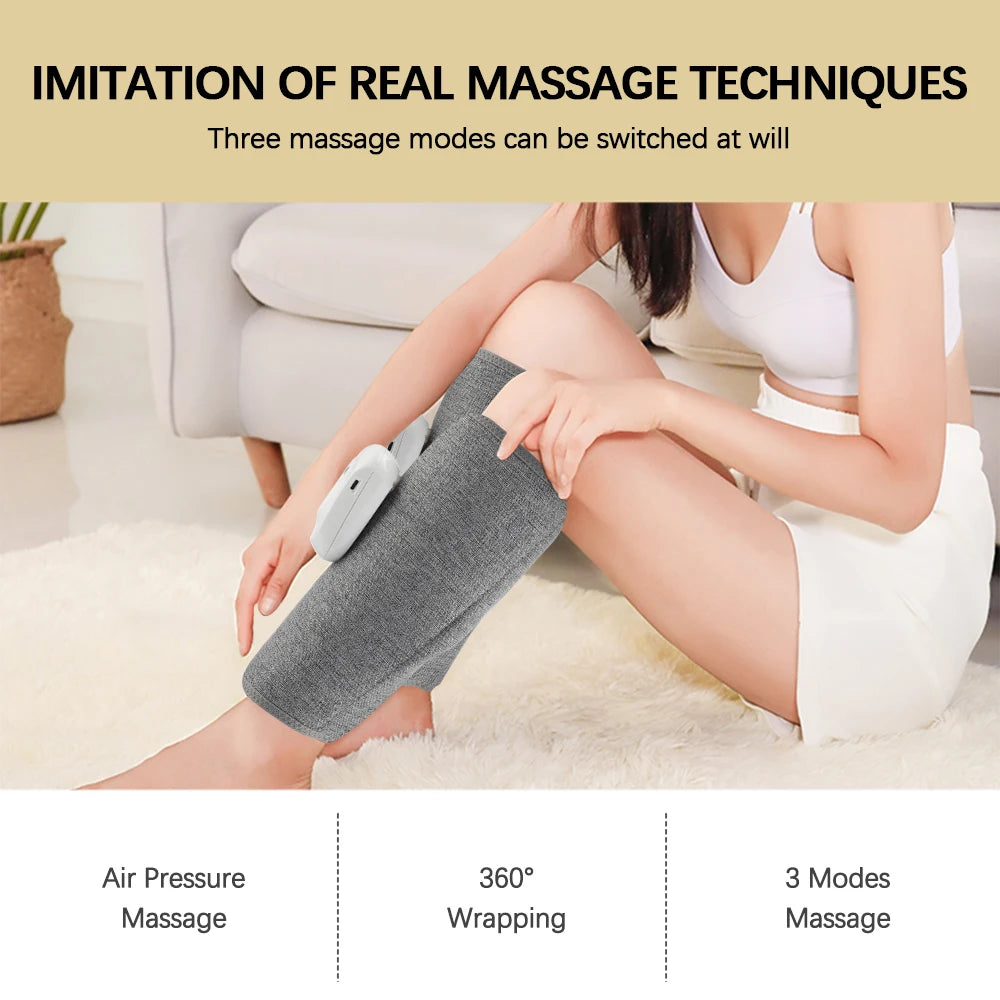 360° Wireless Air Compression Calf Massager – Portable Leg Therapy for Pain Relief & Recovery