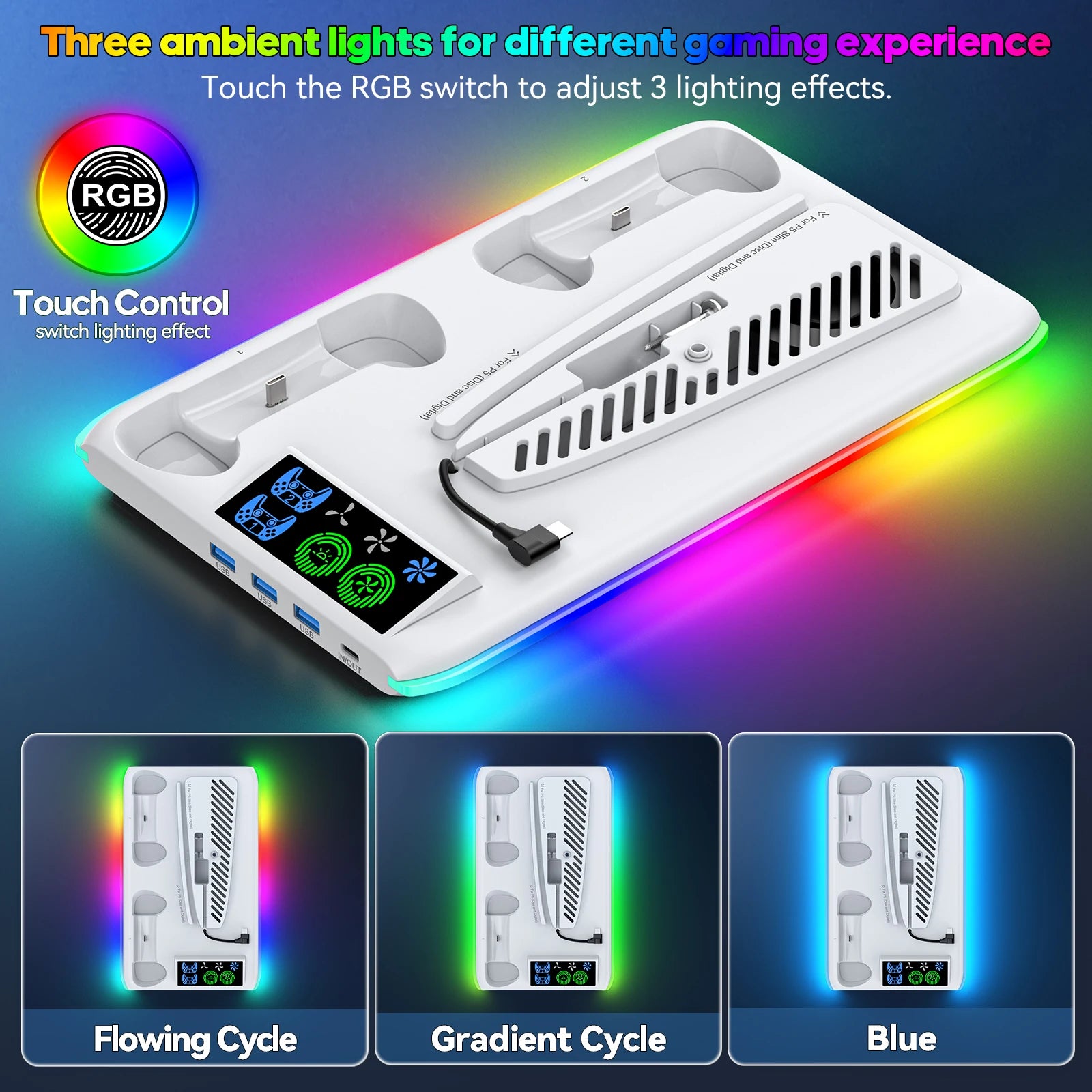 RGB Cooling Stand for PS5