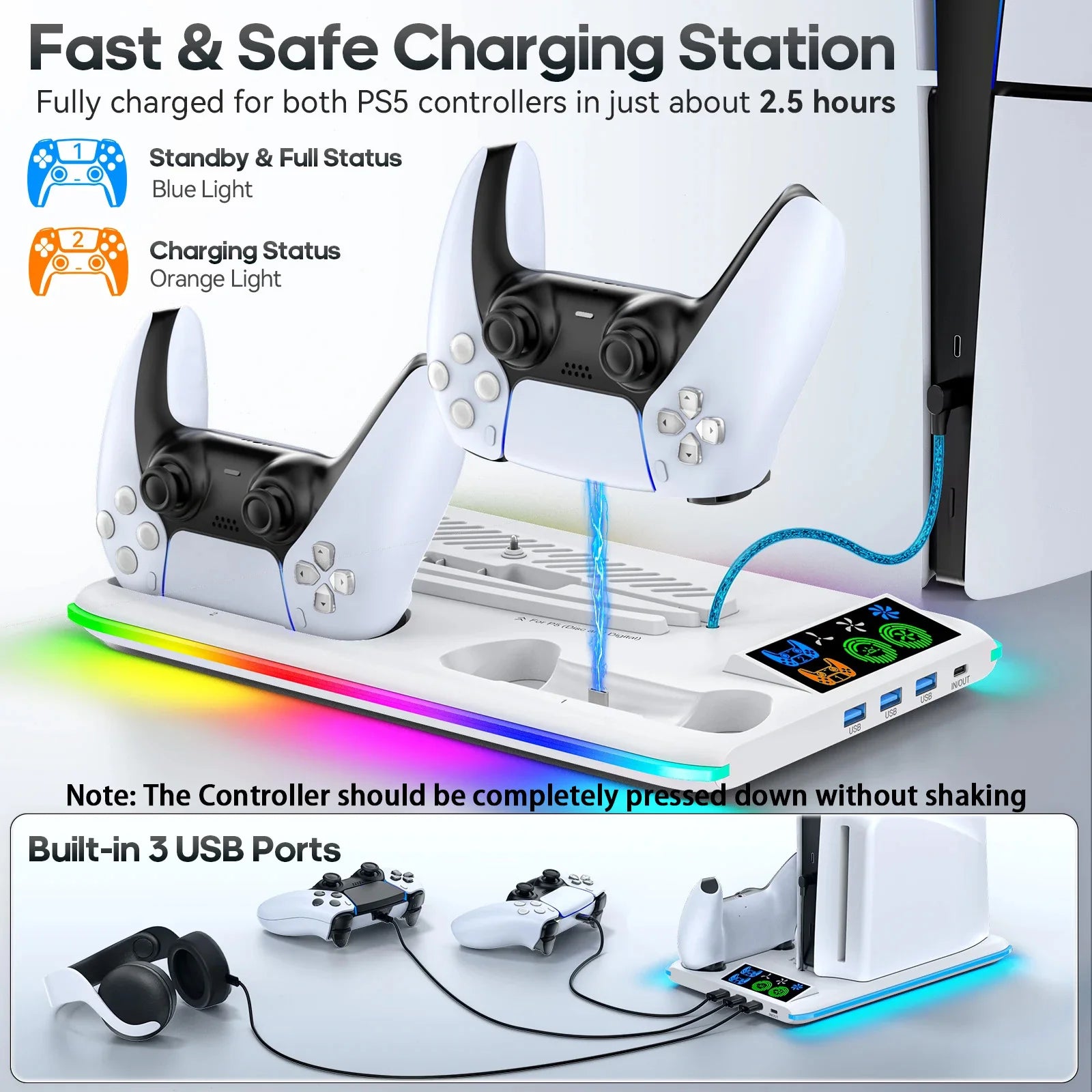 RGB Cooling Stand for PS5