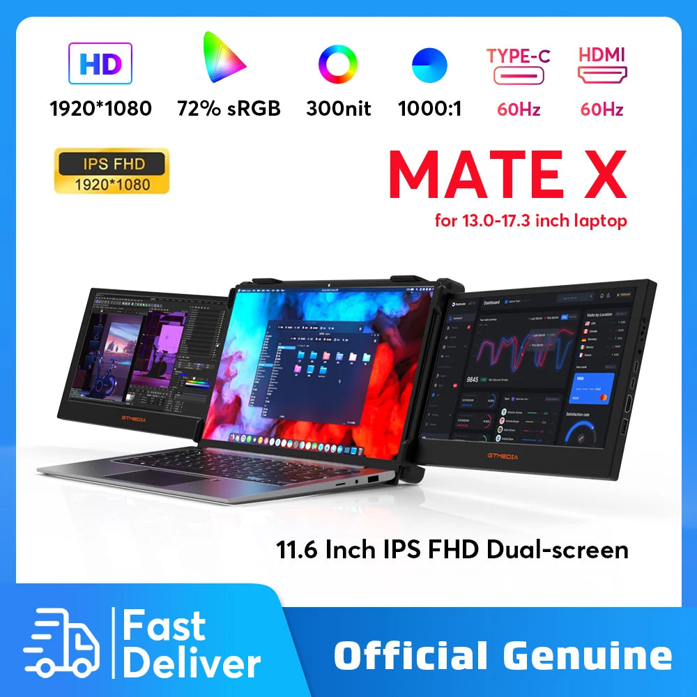 11.6" inch Dual Monitor Display