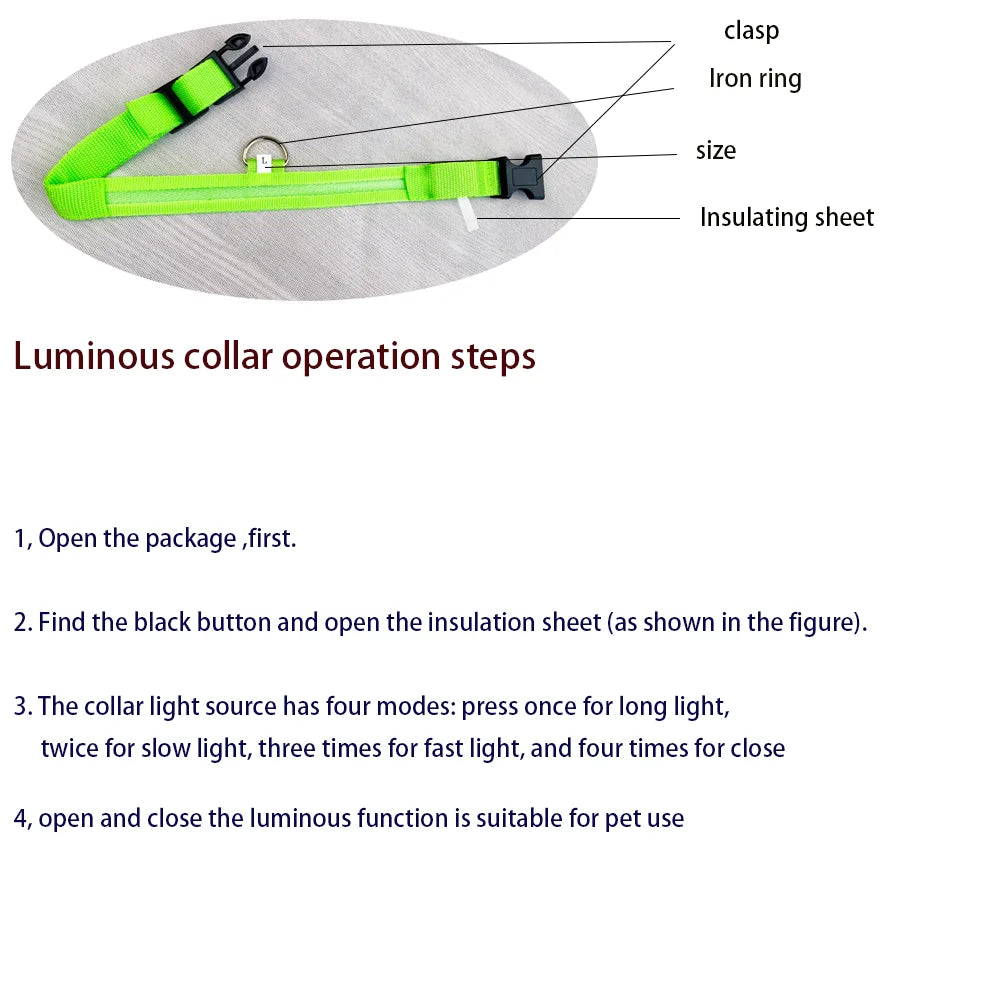 Flashing Glow In The Dark Dog Leash for Dogs