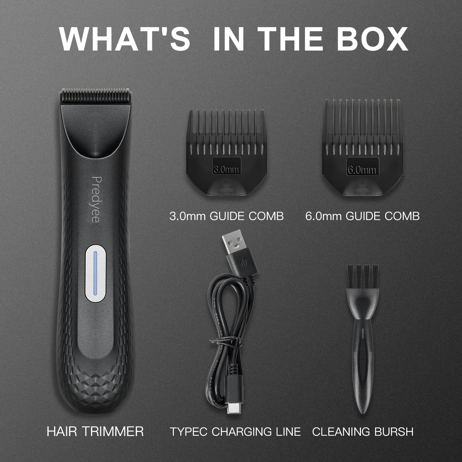 Men’s Waterproof Groin Trimmer – Skin-Safe Electric Body Groomer with Ceramic Blade