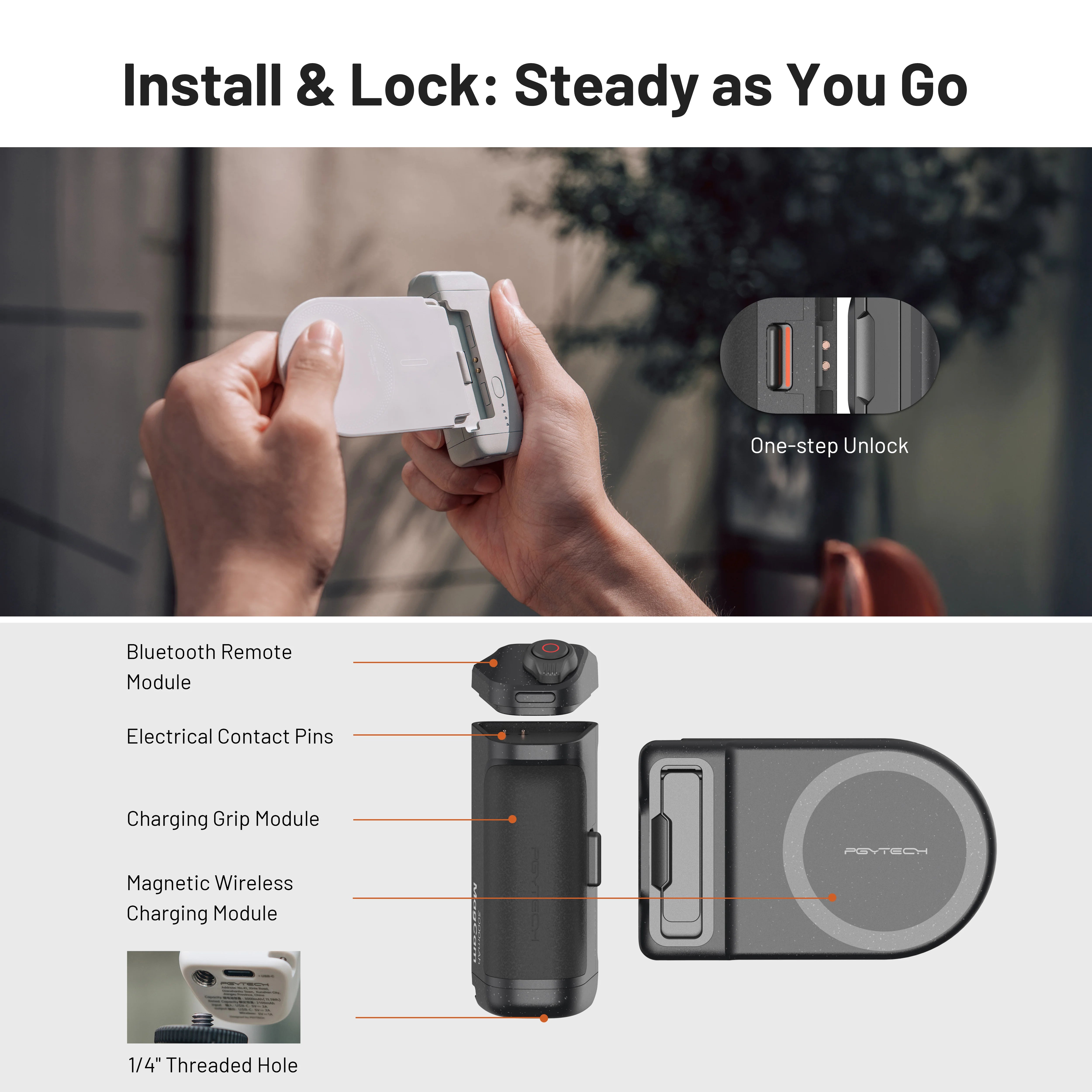 PGYTECH MagCam – Magnetic Fill Light & Bluetooth Camera Remote for Content Creators