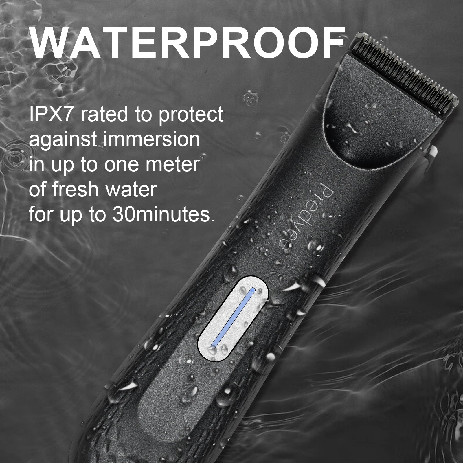 Men’s Waterproof Groin Trimmer – Skin-Safe Electric Body Groomer with Ceramic Blade