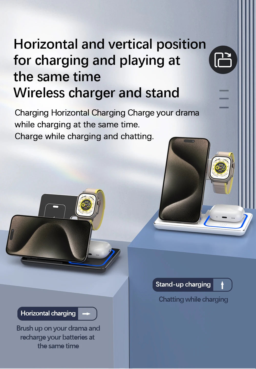 3 in 1 Wireless Charger Stand